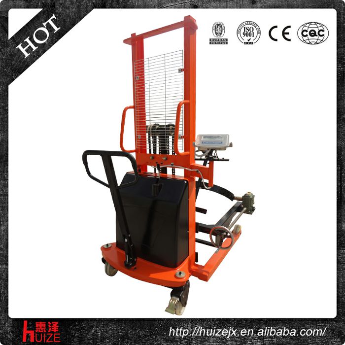 半電動(dòng)稱(chēng)重油桶車(chē)（夾鐵桶，手搖翻轉倒料）