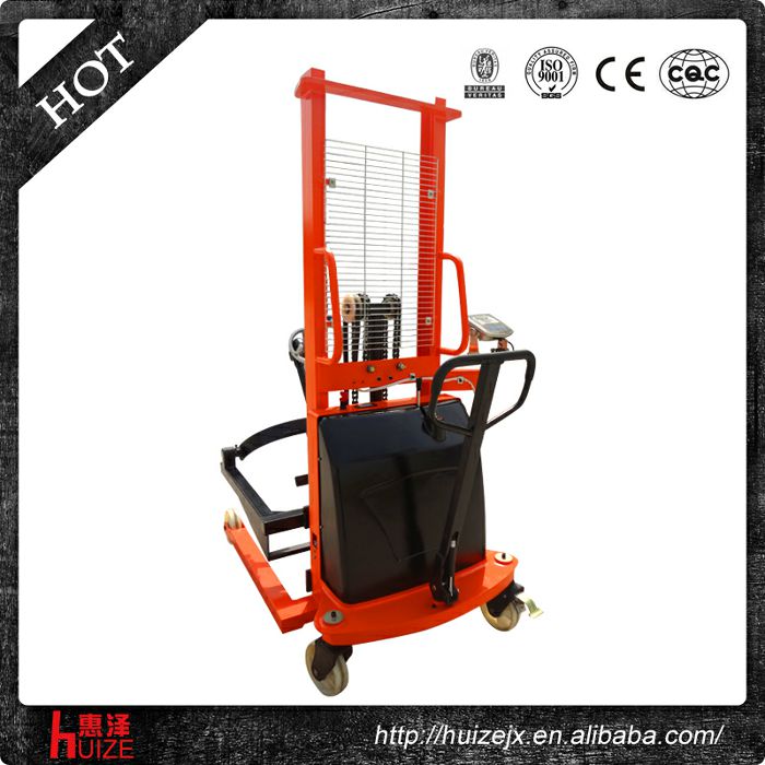 半電動(dòng)稱(chēng)重油桶車(chē)（夾鐵桶，手搖翻轉倒料）